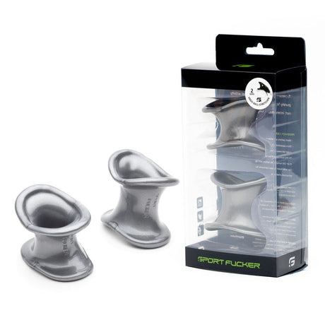 Buy Sport Fucker Ergonomic Ball Stretcher Kit - Grey Ball Stretchers - Set of 2 Sizes – Naughtyhut NZ sex toys online. Discreet delivery & top brands.