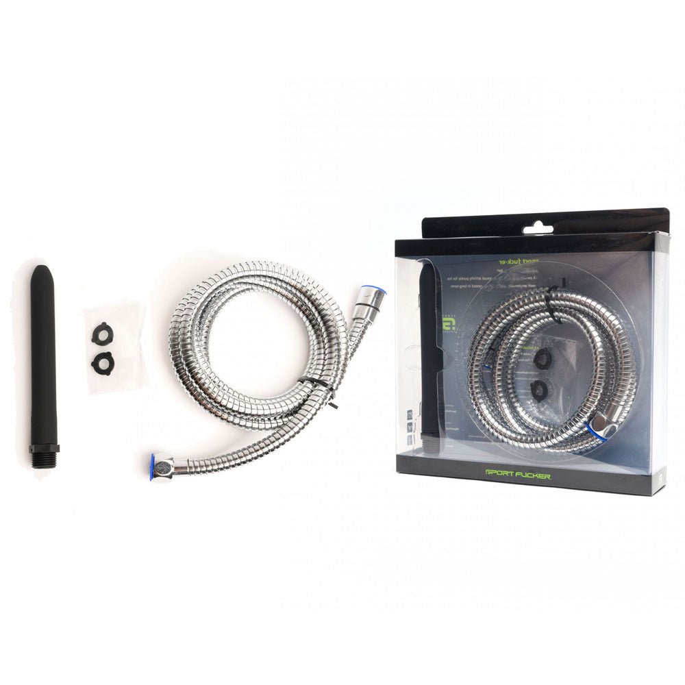 Sport Fucker Hydro Shot Travel Kit - Black 15 cm Clearning Nozzle with 1.8m Flex Hose Connection – Sex toys NZ by Naughtyhut. Discreet delivery nationwide.