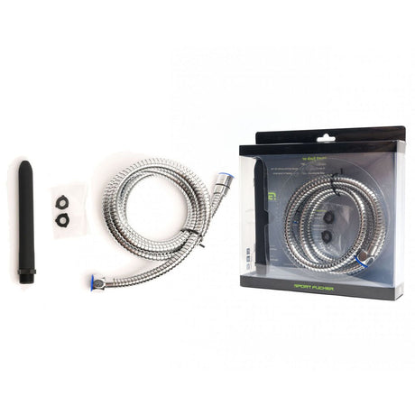 Buy Sport Fucker Hydro Shot Travel Kit - Black 15 cm Clearning Nozzle with 1.8m Flex Hose Connection – Naughtyhut NZ sex toys online. Discreet delivery & top brands.
