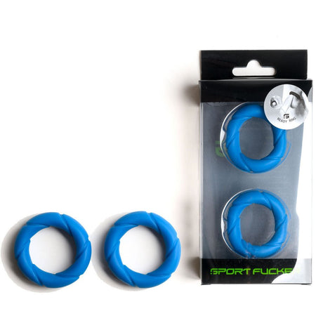 Buy Sport Fucker Ready Rings - Blue Cock Rings - 2 Pack – Naughtyhut NZ sex toys online. Discreet delivery & top brands.
