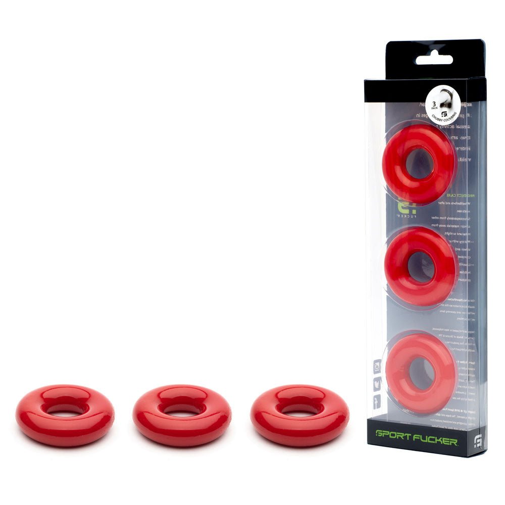 Buy Sport Fucker Rubber Cockring - Red Cock Ring – Naughtyhut NZ sex toys online. Discreet delivery & top brands.