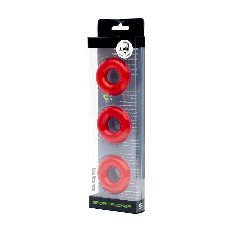 Buy Sport Fucker Rubber Cockring - Red Cock Ring – Naughtyhut NZ sex toys online. Discreet delivery & top brands.