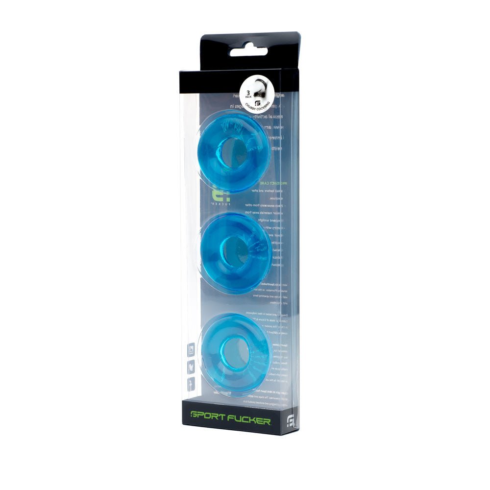 Buy Sport Fucker Rubber Cockring - Ice Blue Cock Ring – Naughtyhut NZ sex toys online. Discreet delivery & top brands.
