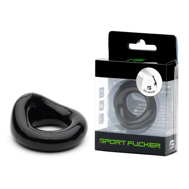 Buy Sport Fucker Wedge - Black Cock Ring – Naughtyhut NZ sex toys online. Discreet delivery & top brands.