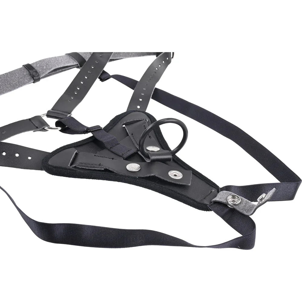Aurora harness laid at an angle with the waist strap trailing