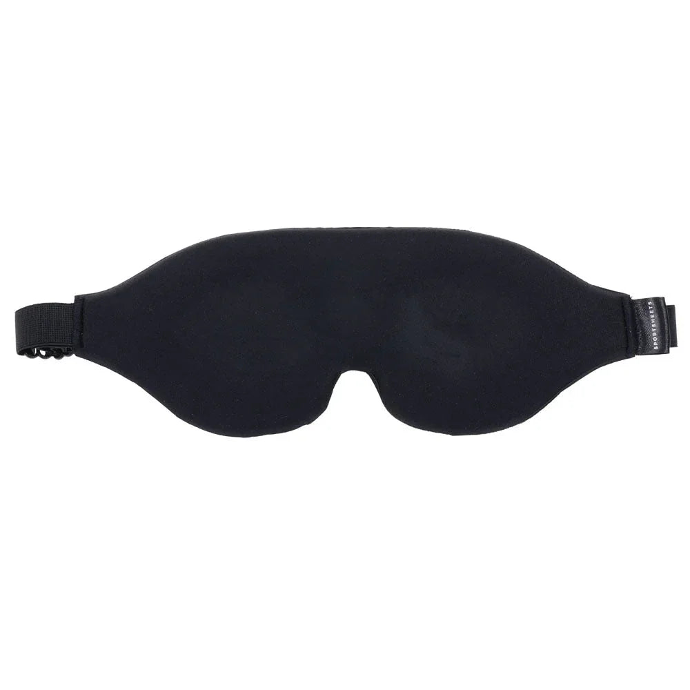 Blackout Blindfold laid flat with the smooth outer face upward