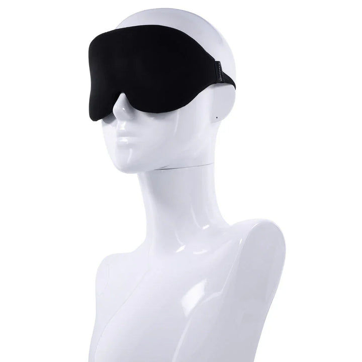 Blackout Blindfold fitted on a mannequin head, front view