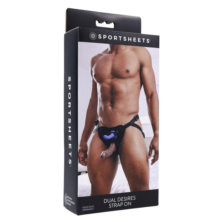 Sportsheets Dual Desires Strap On retail box, front of pack