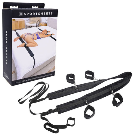 Buy SPORTSHEETS No Matter Where Bondage Restraint System - Bed Restraints – Naughtyhut NZ sex toys online. Discreet delivery & top brands.