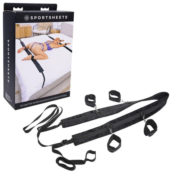 SPORTSHEETS No Matter Where Bondage Restraint System - Bed Restraints – Sex toys NZ by Naughtyhut. Discreet delivery nationwide.