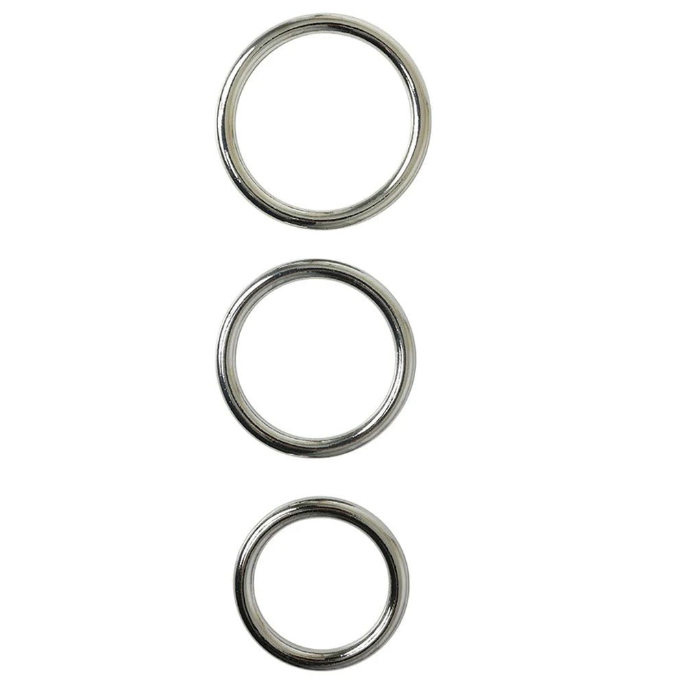SPORTSHEETS Seamless Metal O - Ring 3 Pack - Metal Rings - Set of 3 Sizes – Sex toys NZ by Naughtyhut. Discreet delivery nationwide.