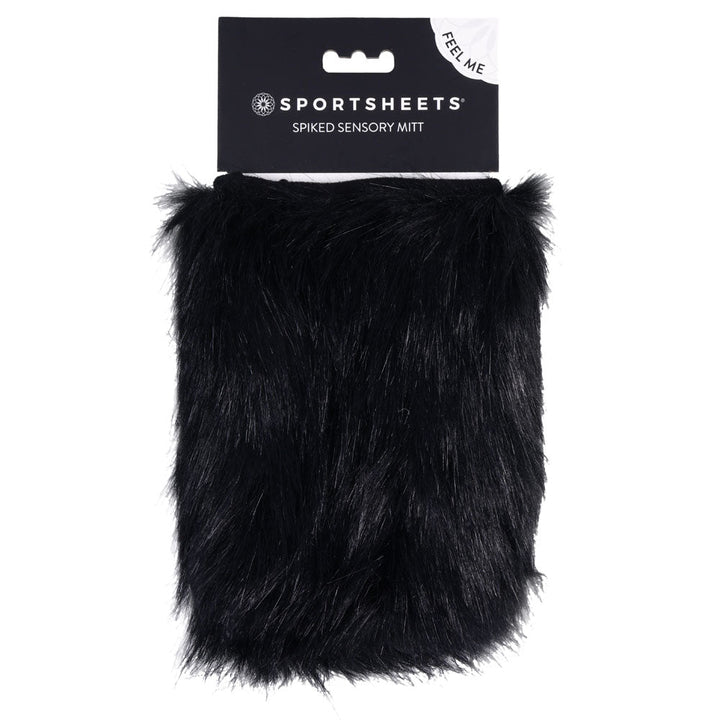 SPORTSHEETS Spiked Sensory Mitt - Black Furry Mitt with Spikes – Sex toys NZ by Naughtyhut. Discreet delivery nationwide.