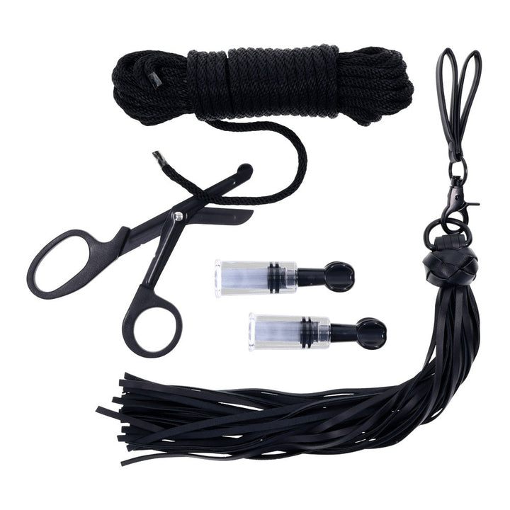 SPORTSHEETS Tied and Twisted Bondage Kit - Black Bondage Kit - 5 Piece Set – Sex toys NZ by Naughtyhut. Discreet delivery nationwide.