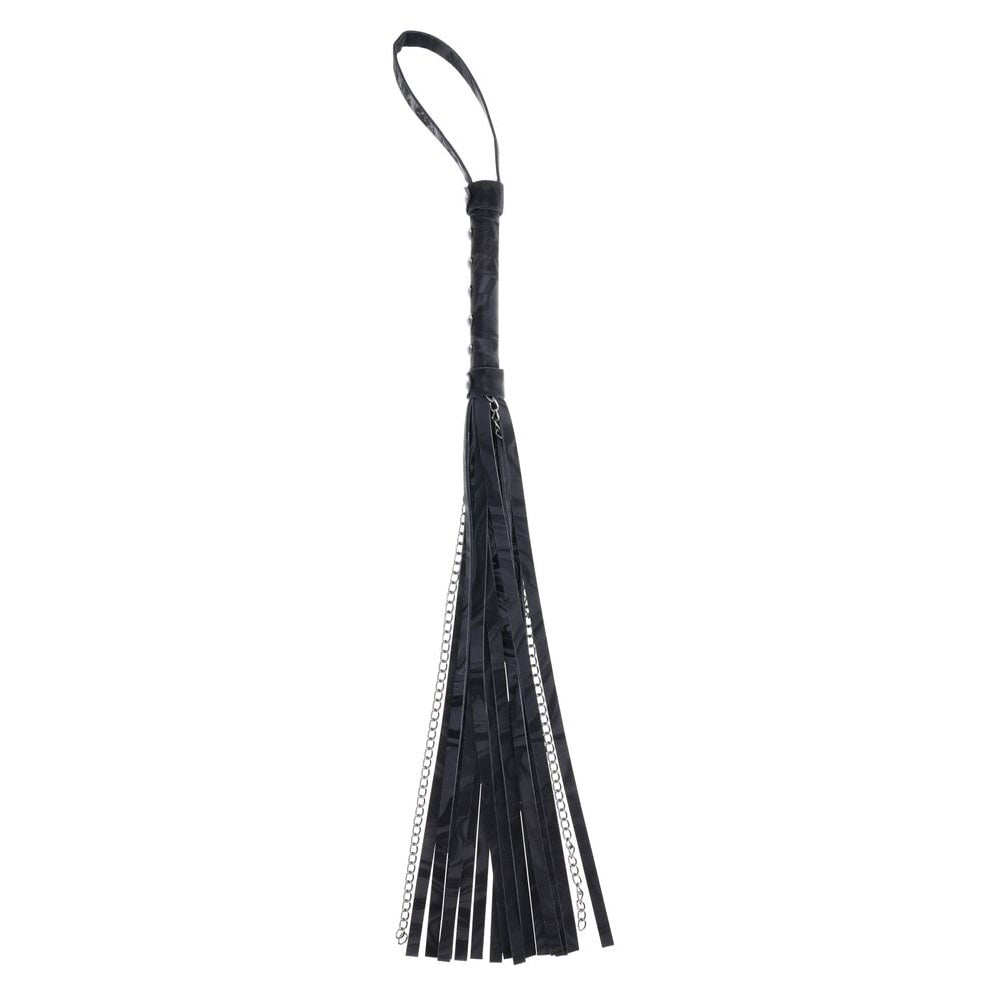 SPORTSHEETS Velvet Noir Chain Flogger - Black 43 cm Flogger Whip – Sex toys NZ by Naughtyhut. Discreet delivery nationwide.