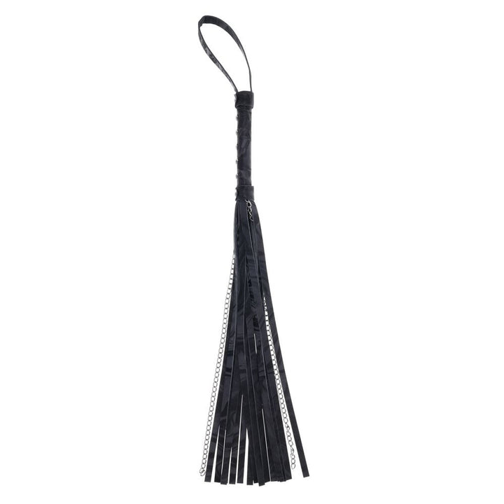 SPORTSHEETS Velvet Noir Chain Flogger - Black 43 cm Flogger Whip – Sex toys NZ by Naughtyhut. Discreet delivery nationwide.