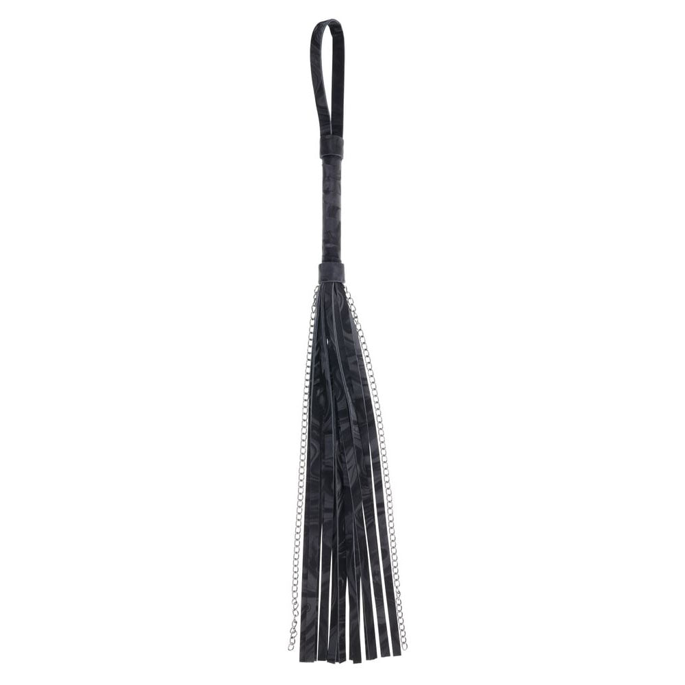 SPORTSHEETS Velvet Noir Chain Flogger - Black 43 cm Flogger Whip – Sex toys NZ by Naughtyhut. Discreet delivery nationwide.