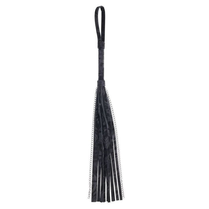 SPORTSHEETS Velvet Noir Chain Flogger - Black 43 cm Flogger Whip – Sex toys NZ by Naughtyhut. Discreet delivery nationwide.