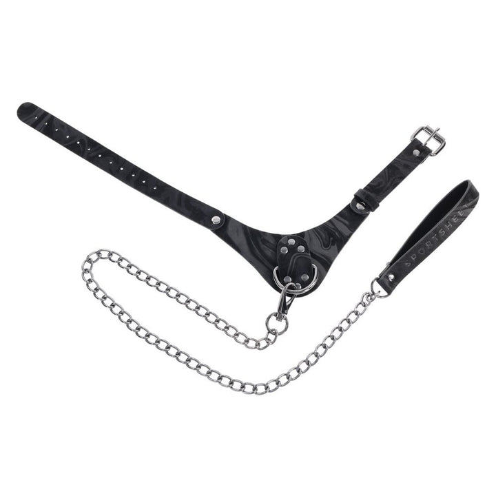 SPORTSHEETS Velvet Noir Collar & Leash - Black Restraint & Leash – Sex toys NZ by Naughtyhut. Discreet delivery nationwide.