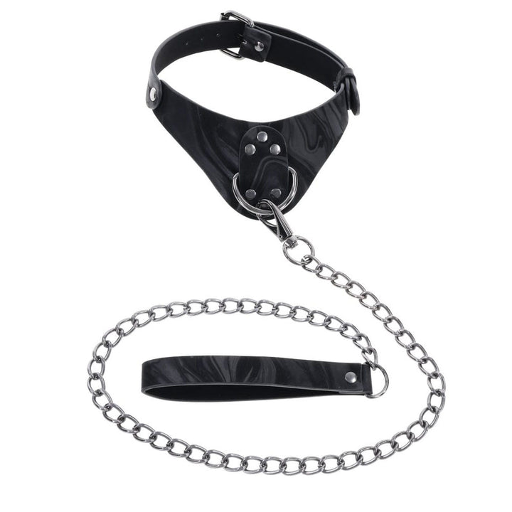 SPORTSHEETS Velvet Noir Collar & Leash - Black Restraint & Leash – Sex toys NZ by Naughtyhut. Discreet delivery nationwide.
