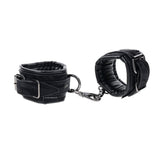 Buy SPORTSHEETS Velvet Noir Handcuffs - Black Adjustable Cuff Restraints – Naughtyhut NZ sex toys online. Discreet delivery & top brands.