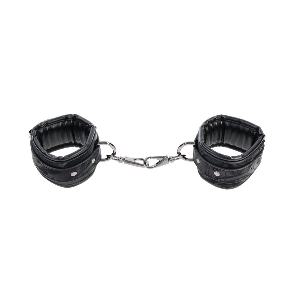 SPORTSHEETS Velvet Noir Handcuffs - Black Adjustable Cuff Restraints – Sex toys NZ by Naughtyhut. Discreet delivery nationwide.