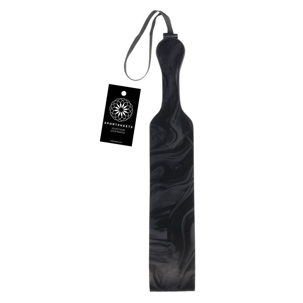 SPORTSHEETS Velvet Noir Loop Paddle - Black 42 cm Paddle – Sex toys NZ by Naughtyhut. Discreet delivery nationwide.