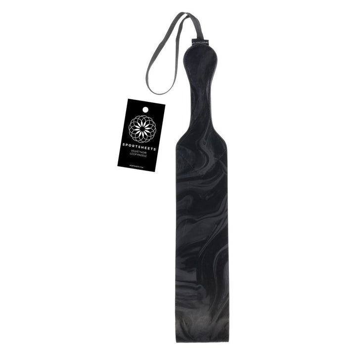 SPORTSHEETS Velvet Noir Loop Paddle - Black 42 cm Paddle – Sex toys NZ by Naughtyhut. Discreet delivery nationwide.