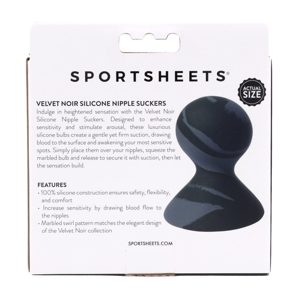 SPORTSHEETS Velvet Noir Silicone Nipple Suckers - Black/Grey Nipple Suckers - Set of 2 – Sex toys NZ by Naughtyhut. Discreet delivery nationwide.