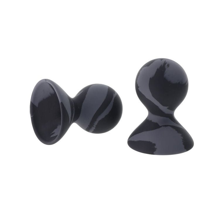 SPORTSHEETS Velvet Noir Silicone Nipple Suckers - Black/Grey Nipple Suckers - Set of 2 – Sex toys NZ by Naughtyhut. Discreet delivery nationwide.