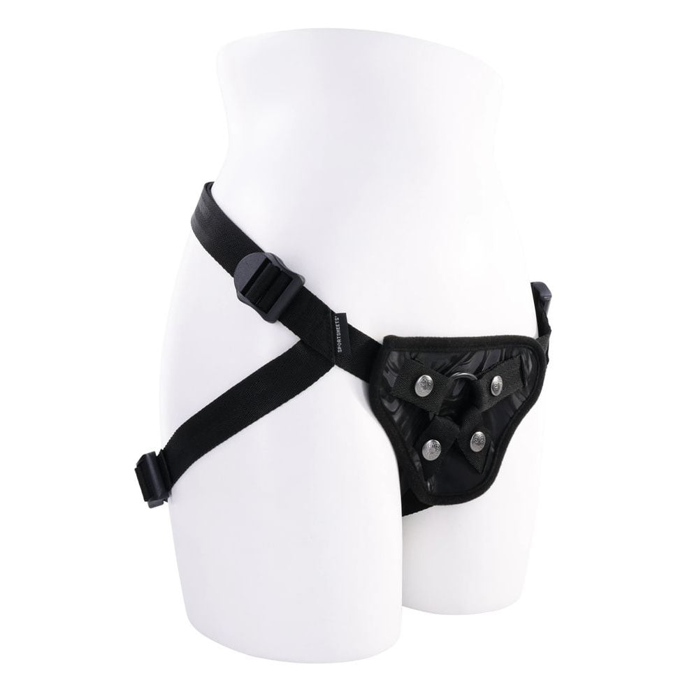 Buy SPORTSHEETS Velvet Noir Strap On - Black Adjustable Strap - On Harness (No Probe Included) – Naughtyhut NZ sex toys online. Discreet delivery & top brands.