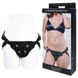 Buy SPORTSHEETS Velvet Noir Strap On - Black Adjustable Strap - On Harness (No Probe Included) – Naughtyhut NZ sex toys online. Discreet delivery & top brands.