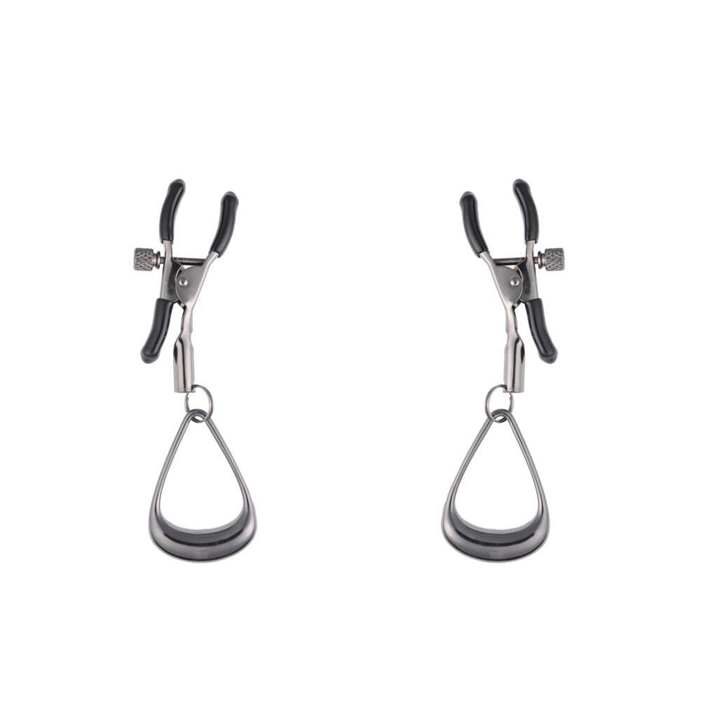 Buy SPORTSHEETS Velvet Noir Tuggable Nipple Clamps - Gunmetal Adjustable Nipple Restraints – Naughtyhut NZ sex toys online. Discreet delivery & top brands.