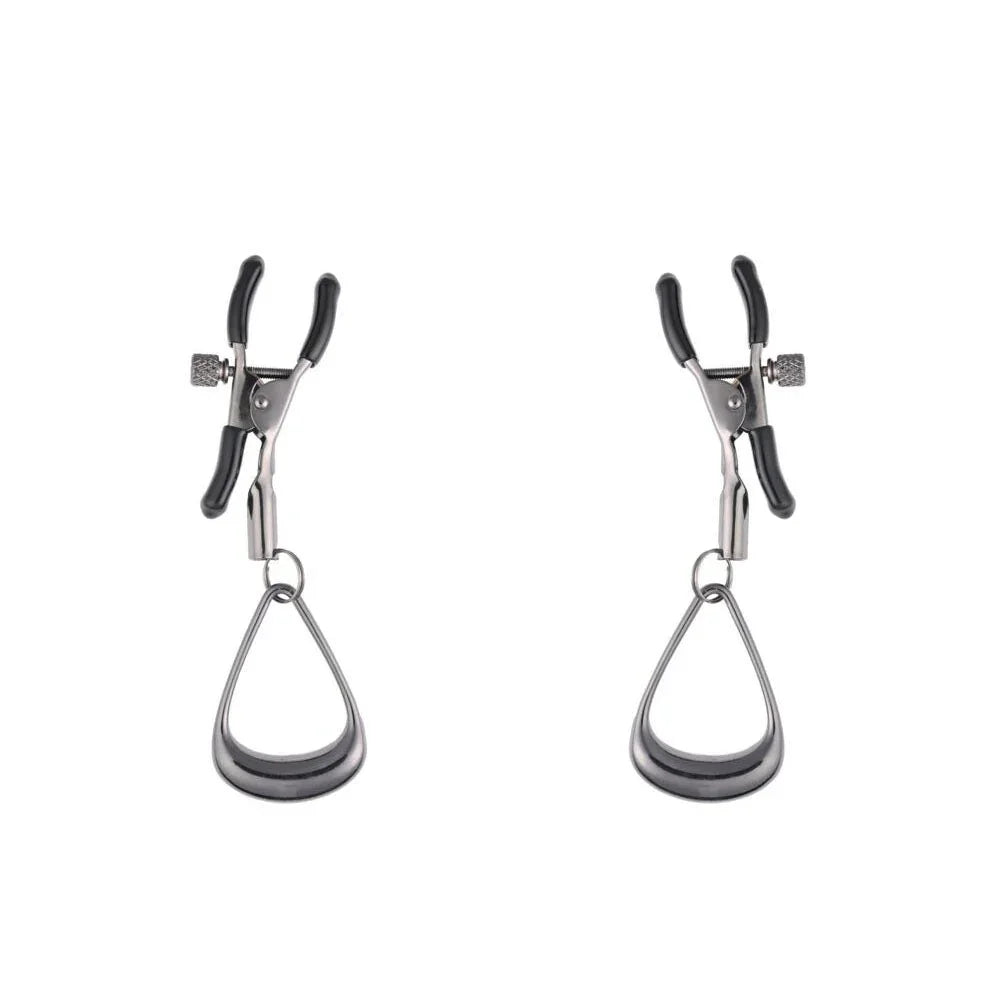 SPORTSHEETS Velvet Noir Tuggable Nipple Clamps - Gunmetal Adjustable Nipple Restraints – Sex toys NZ by Naughtyhut. Discreet delivery nationwide.