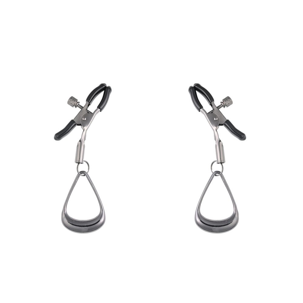 Buy SPORTSHEETS Velvet Noir Tuggable Nipple Clamps - Gunmetal Adjustable Nipple Restraints – Naughtyhut NZ sex toys online. Discreet delivery & top brands.