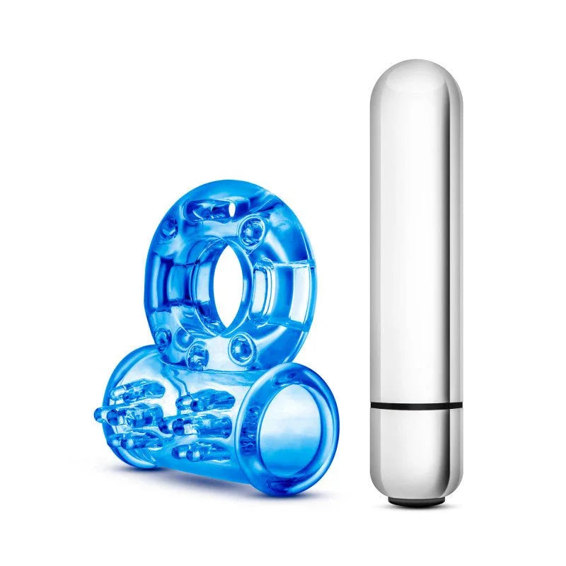 Blue Bull Ring upright with the silver bullet standing alongside it