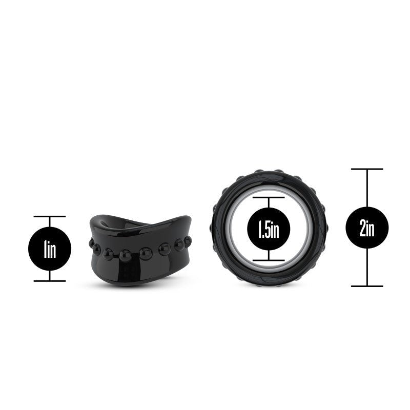 Buy Stay Hard Beef Ball Stretcher - Black 3.8 cm Ball Stretcher Ring – Naughtyhut NZ sex toys online. Discreet delivery & top brands.