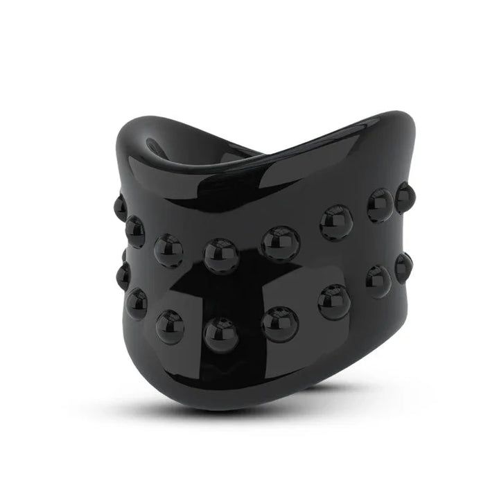 Black X Long ball stretcher on its own, showing the raised studs around the band