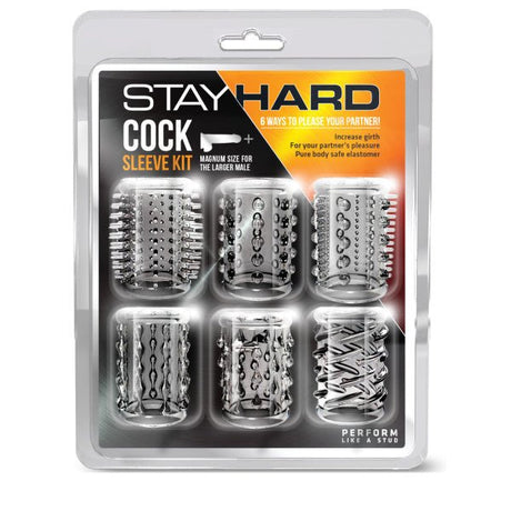 Buy Stay Hard - Cock Sleeve Kit - Clear Penis Sleeves - 6 Pack – Naughtyhut NZ sex toys online. Discreet delivery & top brands.