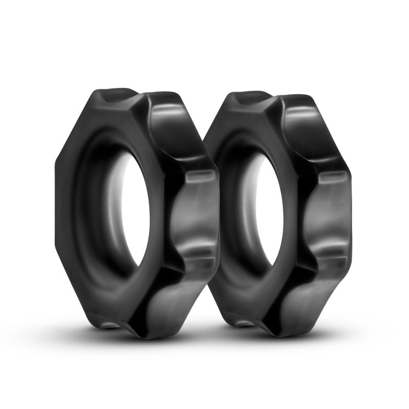 Stay Hard Nutz - Black Cock Rings - Set of 2 – Sex toys NZ by Naughtyhut. Discreet delivery nationwide.
