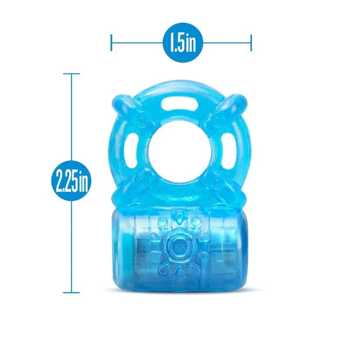 Rechargeable cock ring dimensions: 1.5in wide and 2.25in tall