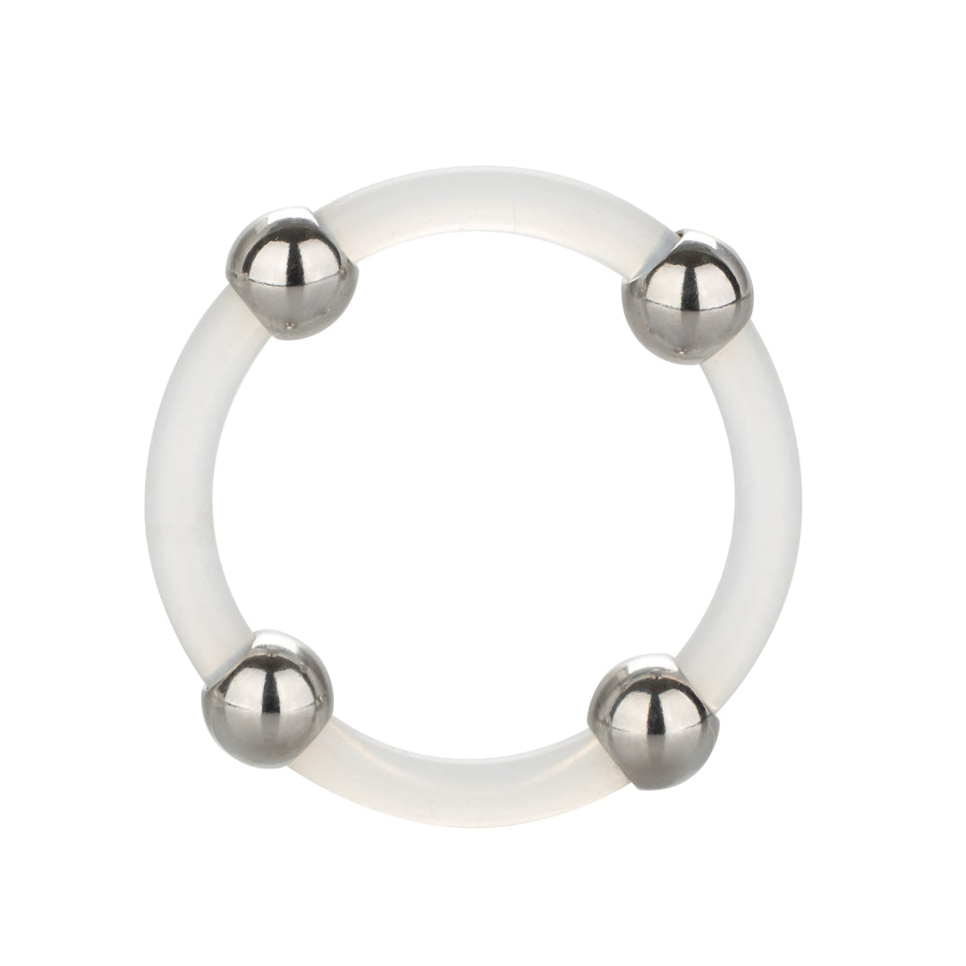 Steel Beaded Silicone Ring - Large – Sex toys NZ by Naughtyhut. Discreet delivery nationwide.