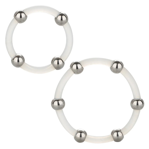 CalExotics Steel Beaded Silicone Ring Set