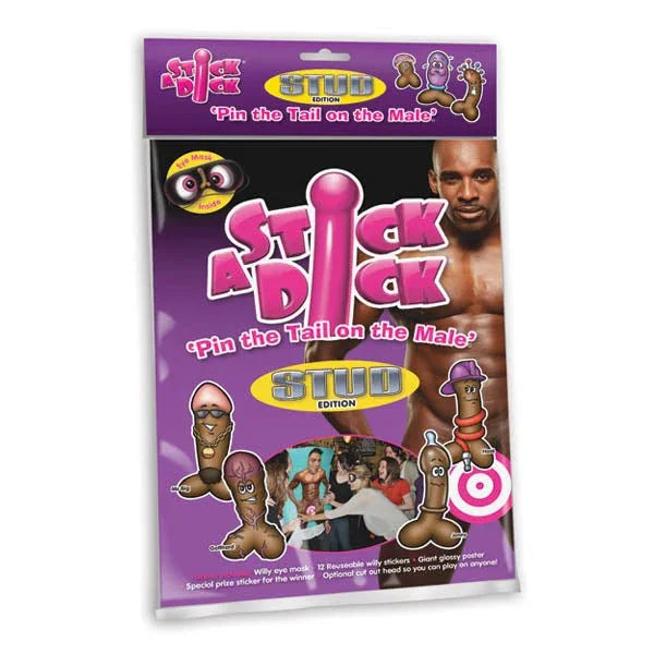 Stick A Dick Stud edition pack, male model cover with willy stickers