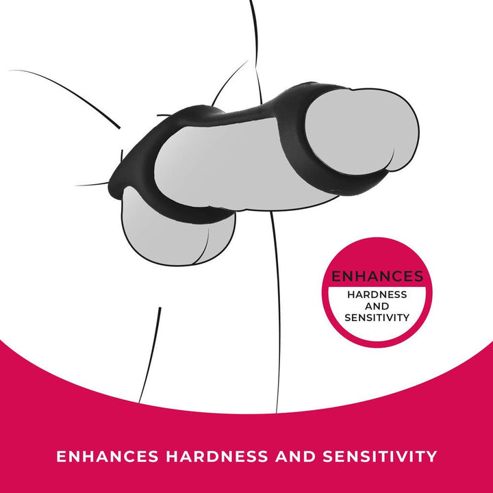 Strap The Balls - Black Cock Strap with Ball Stretcher – Sex toys NZ by Naughtyhut. Discreet delivery nationwide.