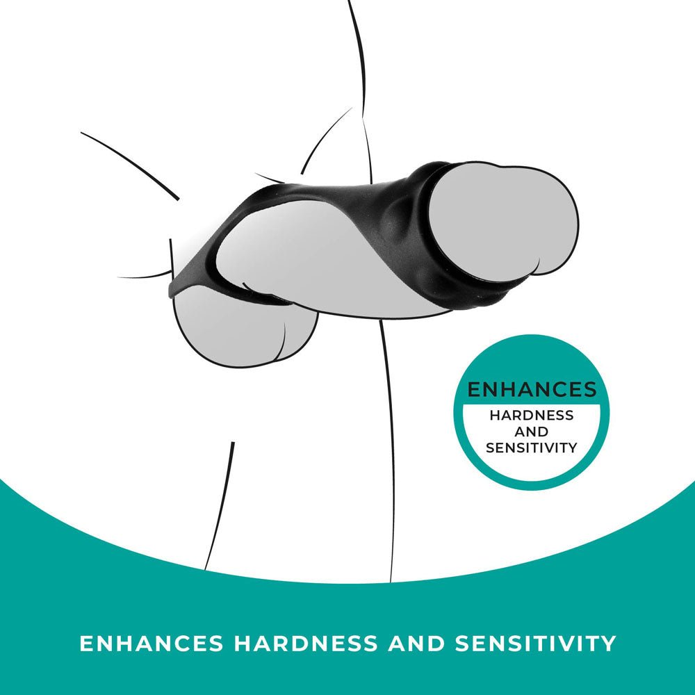 Strap The Balls - Black Cock Strap with Ball Stretcher – Sex toys NZ by Naughtyhut. Discreet delivery nationwide.