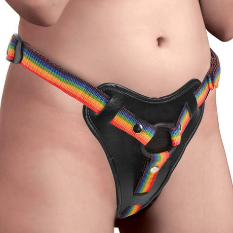 Buy Strap - U Take the Rainbow - Rainbow Universal Strap - On Harness (No Probe Included) – Naughtyhut NZ sex toys online. Discreet delivery & top brands.