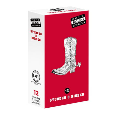 Buy Studs & Ribs Condoms - Studded & Ribbed Lubricated Condoms - 12 Pack – Naughtyhut NZ sex toys online. Discreet delivery & top brands.