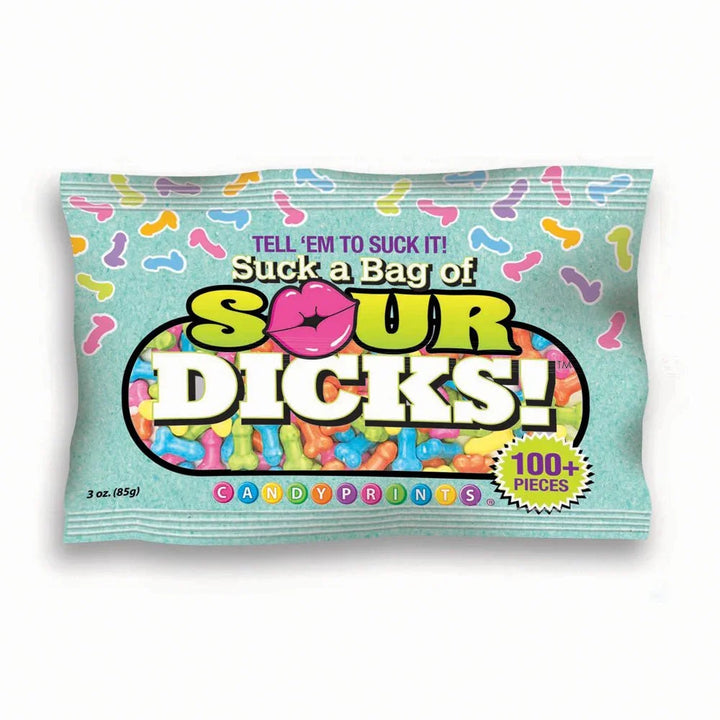 Suck A Bag Of Sour Dicks, 85 g party bag holding over 100 pieces