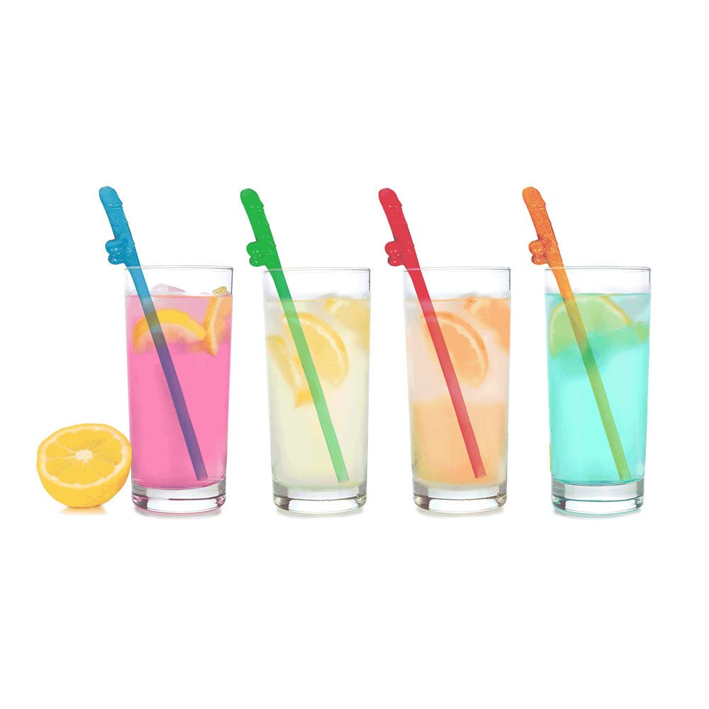 Buy Super Fun Penis Party Straws - Coloured - Multi Coloured Dicky Straws - 8 Pack – Naughtyhut NZ sex toys online. Discreet delivery & top brands.