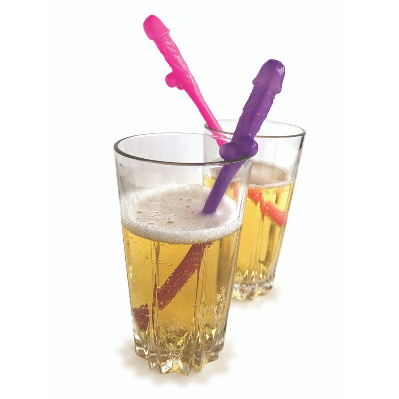 Super Fun Penis Party Straws - Pink/Purple Dicky Straws - Set of 8 – Sex toys NZ by Naughtyhut. Discreet delivery nationwide.